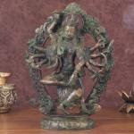 Vintage Nepalese Dancing Shiva | 12.5" x 9" x 3" | 4.3 kg | Green Patina | Traditional Himalayan Art | Sacred Hindu Sculpture | Jaipurio